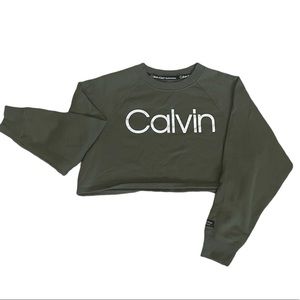 Green Crop Top Calvin Klein Sweater - Women’s SZ L - NWOT